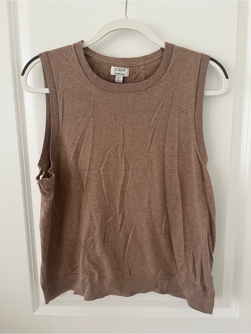 J.Crew Women's Sleeveless 100% Cotton Tank - Taupe